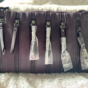 Sondra Roberts Deep Purple Clutch with Zipper Details